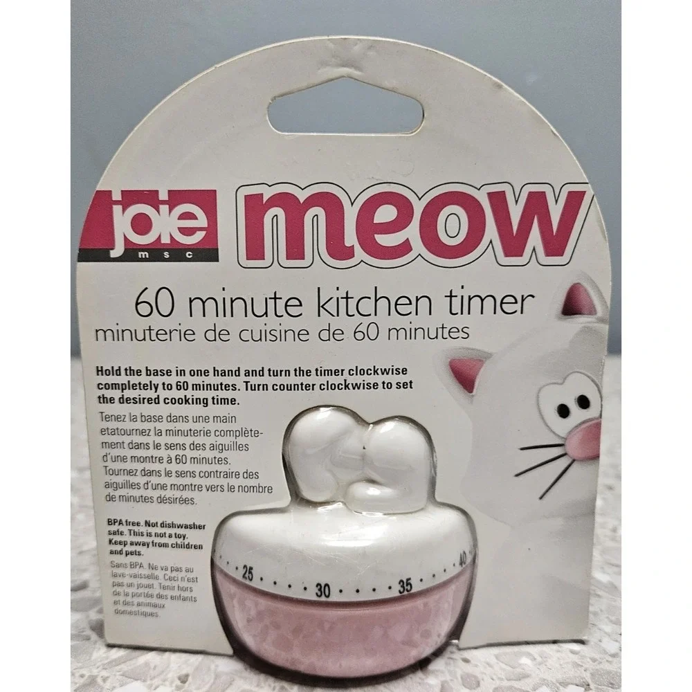 Joie Meow Kitchen Timer Cat Mouse 60 Minutes NEW SEALED